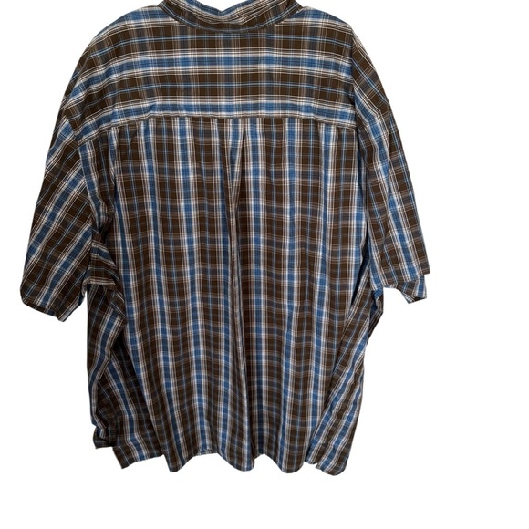 Wrangler Blue and Brown Casual Button Down Shirt - Picture 3 of 5